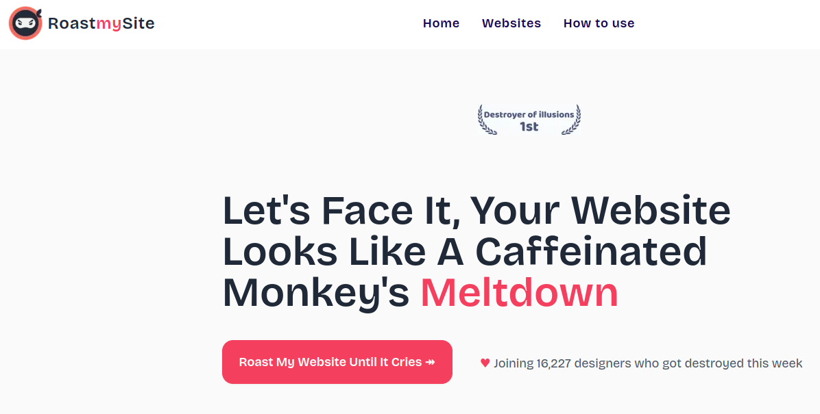 Screenshot of Roast My Website